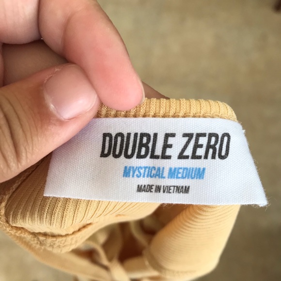 NWOT DoubleZero Light Yellow Strappy Back Bodysuit - Picture 7 of 7